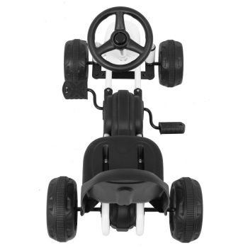 Pierwszy Gokart na pedały dla najmłodszych Biały + Napęd łańcuchowy + Koła z gumą